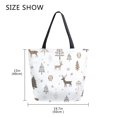 thumbnail image 5 of FORMRS Womens Canvas Tote Bag with Zipper Inner Pocket Shoulder Handbag, Christmas Forest, 5 of 7