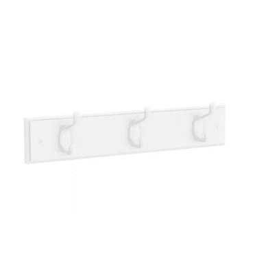 Home Decorators R44451H-PWW 18" Hook Rail Pure White w/ 3 White Hooks