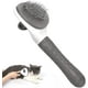 thumbnail image 1 of 1 pieza (gris, aguja gruesa) cepillo de peine para perros, cepillo de aseo para gatos, cepillos autolimpiantes para perros con mango suave, uso diario para limpiar el pelo suelto y la suciedad Rojo Verde, 1 of 5
