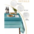thumbnail image 2 of Teal Turquoise Aqua Ombre Table Cloth, Contemporary Abstract Lines Waterproof Tablecloth for Square Tables, Reusable Washable Fabric Table Cover for Restaurant Kitchen Dining Tables 54"x54", 2 of 6