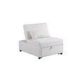 thumbnail image 4 of Miekor Furniture Contemporary White Color Sleeper Sofa Chair Pillow Plush Tufted Seat 1pc Convertible Sofa Sherpa Fabric Couch B5A7211, 4 of 12
