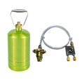 thumbnail image 2 of Cilindro de gas vacío, tanque de almacenamiento, acero inoxidable, con manguera y válvula, recargable Verde, 2 of 8