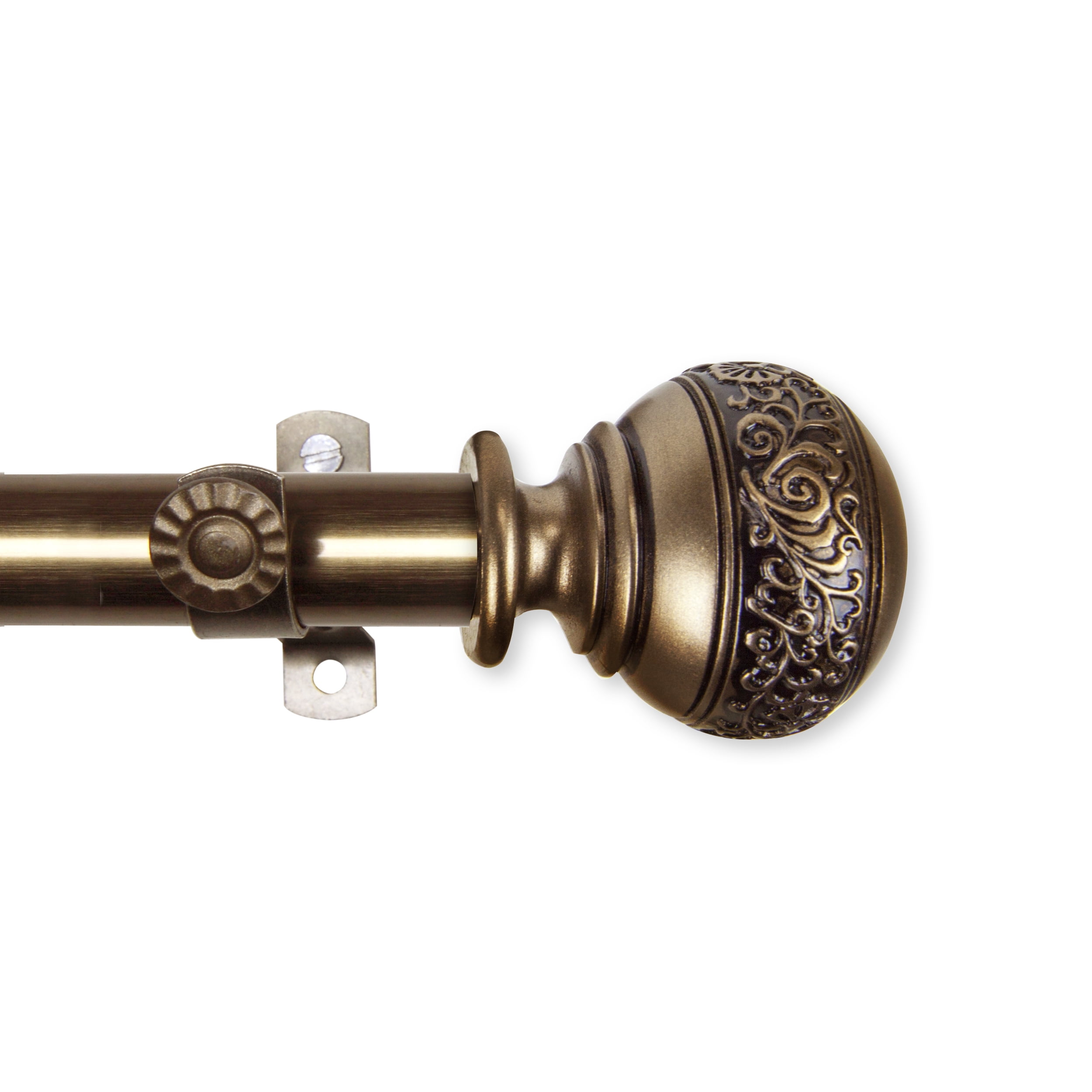 Lucid 13/16" Curtain Rod 48-84 inch - Antique Brass