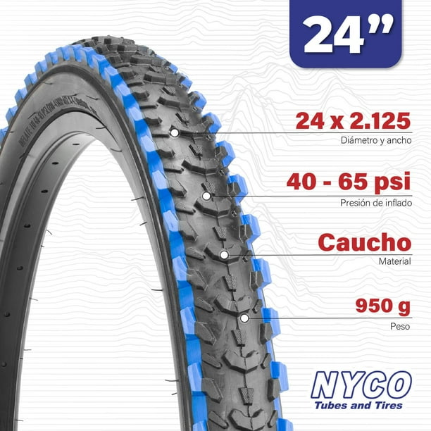 Llanta para bicicleta Nyco R24 doble linea azul negro