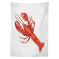 thumbnail image 3 of Ambesonne Lobster Tablecloth Rectangular Table Cover, Mediterranean Cuisine, 60"x84", White and Vermilion, 3 of 4