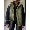 thumbnail image 2 of Sleeveless Fall Winter Jackets for Women Lightweight Stand Collar Cropped  Vest Button Zip Up Quilted Bomber Jacket Warm Coat Outerwear with Pockets, 2 of 6