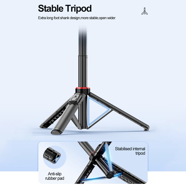 TRÍPODE TRÍPODE DE SELFIE STICKE Stick para Teléfono Máximo. Longitud 131 cm Con Clip de Teléfono Desmontable De Tornillo de 1/4 Pulgadas TRÍPODE DE TELEFONO DE OBTURADOR