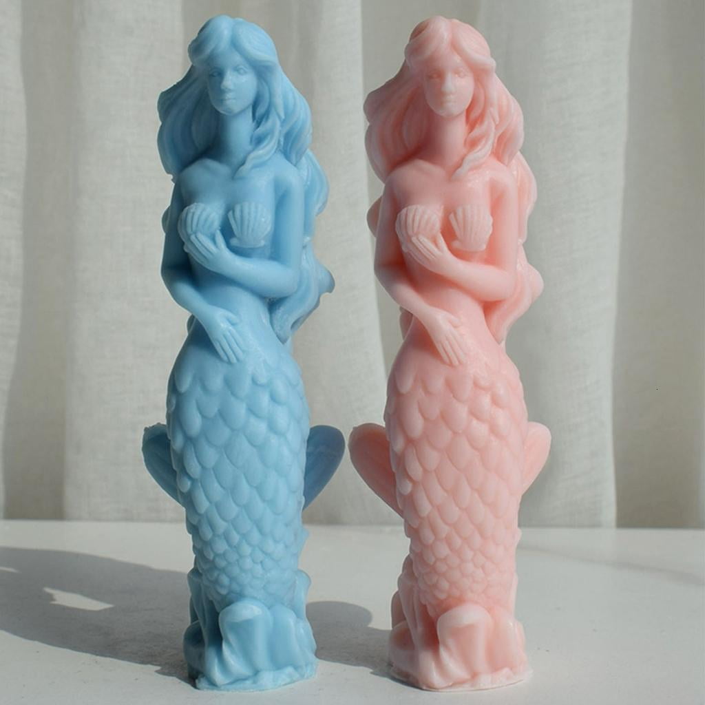 Giaone Mermaids Molds Epoxy Resin Mold DIY Candle Mold Table Ornament Making Tool