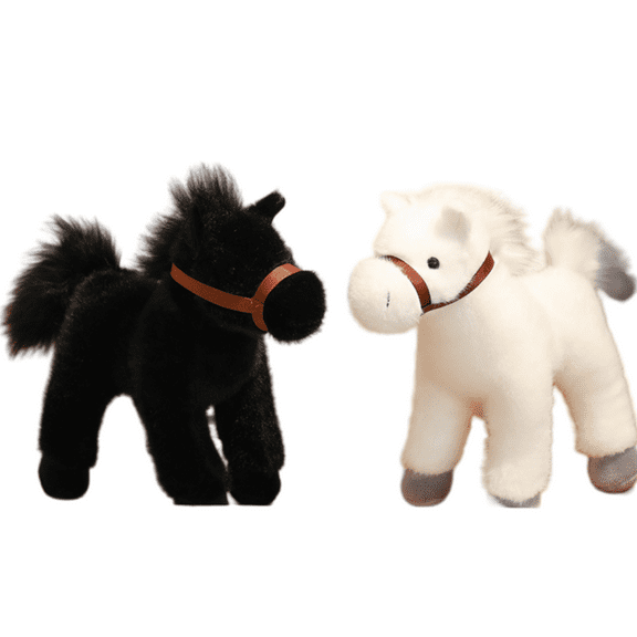 2PCs Realistic Stuffed Horse-Horse Plush Stuffed Animal-Huggle Plush Pillow-Birthday Gifts for Kids