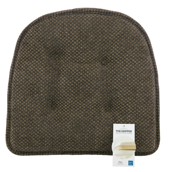 Gripper 15" x 16" Non-Slip Textured Brown Chair Cushion
