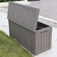 thumbnail image 7 of 80 Gallon Waterproof Deck Box Patio Furniture Storage Box with Lockable Lid, Resin Outdoor Storage Bin for Garden, Yard, Poolside, Gray, 7 of 7