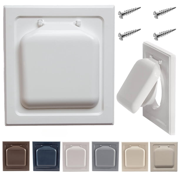Tapa de ventilación para secadora, antiplagas, doble puerta, 4 pulgadas, blanca, EE. UU.
