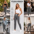 thumbnail image 3 of MLDRA Womens Sweatpants Joggers with Pockets Bottom Lounge Pant Lady Athletic Gym Lounge Pants Side Stripe for Workout Running Gray, 3 of 13