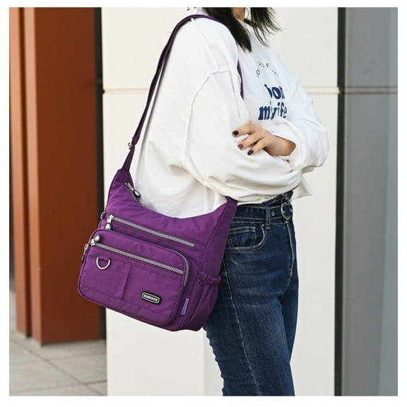 FUNING Womens Waterproof Nylon Crossbody Bag Casual Messenger Bags Travel Shoulder Purse Handbag