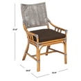thumbnail image 6 of SAFAVIEH Donatella Rattan Chairs, Brown White Wash/Brown Legs/Dark Brown Cushion (22 in. W x 24 in. D x 37 in. H), 6 of 7