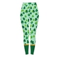 thumbnail image 2 of Women's Holiday Leggings High Waisted Graphic Printed Green Yoga Sports St. Patrick's Day Stretch Tight Fit Pants (M, Green 06), 2 of 8