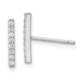 thumbnail image 1 of 925 Sterling Silver Cubic Zirconia Cz Bar Earrings Drop Dangle, 1 of 5