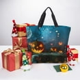 thumbnail image 6 of Vsdgher Spooky Halloween print Tote Bag for Women Shoulder Bag with Zipper Large Shoulder Bag Handle Handbag Portable Washable for Travel, Work, 6 of 8