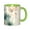 Green, variant on Hand Drawing Flowers Coffee Mug Fun Custom Ceramic Mugs 11oz Black