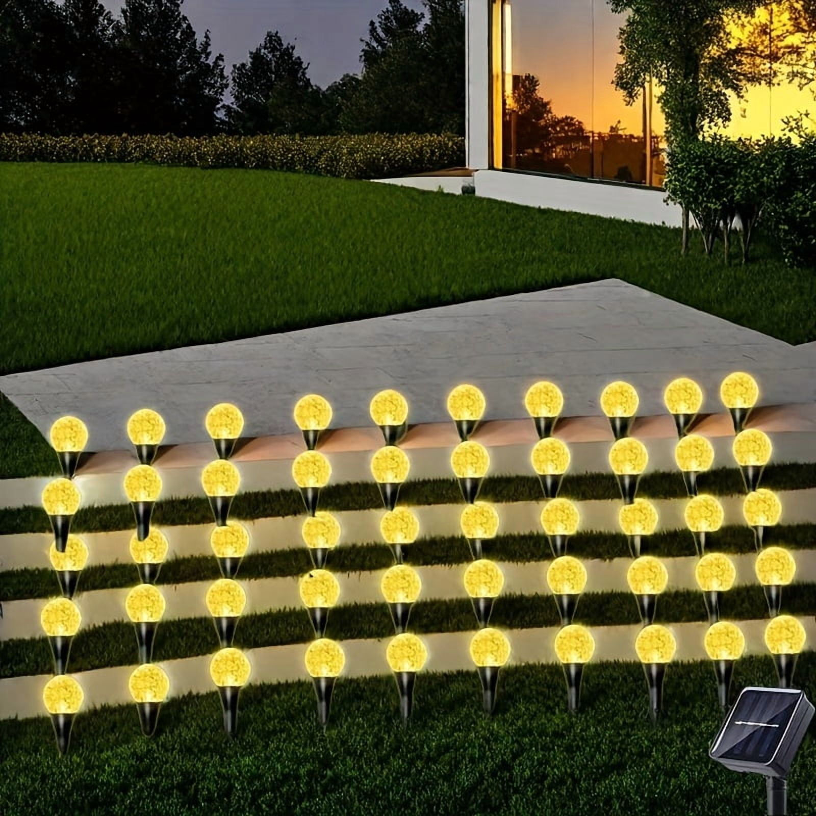Solar Bubble Ball Garden Lights 30/50pcs, Auto On at Night, LED Outdoor Lawn Path Lights for Christmas Halloween Camping Party Wedding Decor