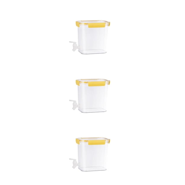 Toystoory Dispensador de bebidas de agua fría con grifo, botella de nevera, jarra, cerradura, 3,5 l, gran capacidad, para limonada, amarillo, Type1 NO1