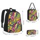 thumbnail image 2 of Disketp Colrful Tropical Leaves Mochila Estampada de Gran Capacidad con Lonchera y Estuche, Set de 3 Piezas para Estudiantes, 2 of 7