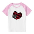thumbnail image 4 of SERTG Girls Valentine Print Raglan Sleeve Casual T-shirt Kids Shirts Spring Summer Short Sleeve Cute Tops(Pink#2,13 Years), 4 of 8
