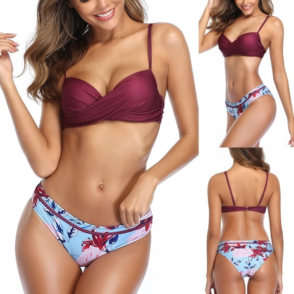 Aloohaidyvio No Boundaries Swimsuits for Women,Women High Waist Bikinis Swimwear Swimuit Female Retro Beachewear Bikini Set, Womens Swimwear