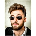 thumbnail image 4 of Luxury Rimless OG Fancy Narrow Oval Metal Rim Hustler Fashion Sunglasses Gold - Smoke, 4 of 10