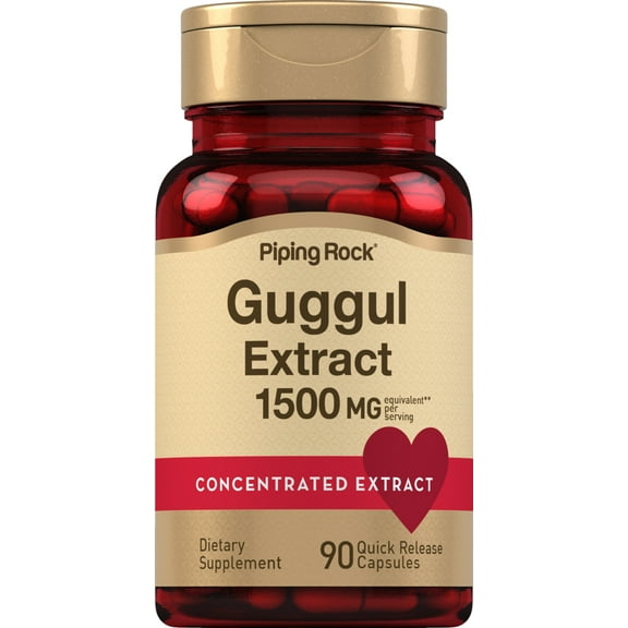 Guggul Extract Capsules | 1500 mg | 90 Count | Non-GMO, Gluten Free | by Piping Rock