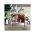 thumbnail image 2 of Canyon Beverage Dispenser Set of 2 Cold Drink Dispenser w/ 1.3-Gallon Capacity each Glass Jug, Metal Rack & Leak-Proof Acrylic Spigot Great for Partie, 2 of 3