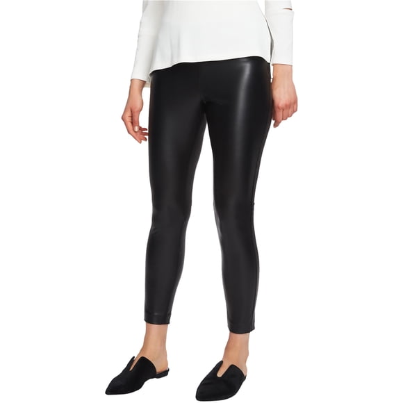 1.STATE Leggings Décontractés en Faux Cuir Extensible pour Femmes, Noir, 8