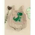 thumbnail image 4 of Gupgi Baby Girls Boys Summer Romper Sleeveless Dinosaur/Shark Embroidery Button Casual Romper, 4 of 9