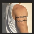 thumbnail image 2 of 3 hojas de tatuajes temporales para mujeres, niños, hombres y adultos, pegatinas de tatuajes de alambre de púas de Halloween, disfraz de tatuajes de alambre de púas para reclusos de prisión, 2 of 3