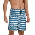 thumbnail image 2 of Sikiie Ocean on Striped Mens Pajama Shorts, Lightweight Lounge Pant with Pockets Soft Sleep Pj Shorts for MenMedium, 2 of 6
