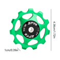 thumbnail image 2 of Desviador trasero 11T rueda jockey de bicicleta 4mm 5mm 6mm polea de rodamiento verde, 2 of 4