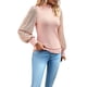 thumbnail image 2 of Suéteres Prolriy para mujer, blusas de lentejuelas brillantes, blusas de manga larga con lentejuelas, blusas elegantes para fiestas, ropa de club, suéteres para mujer, blusas para mujer, rosa XL, 2 of 5