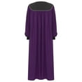 thumbnail image 4 of Miutii Unisex Women Men Church Robe Vneck Zipper Front Color Block Choir Dress Clergy Robes Graduation Gown Dark Purple XXL, 4 of 5
