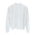 thumbnail image 4 of UJNDER Button Front Knit Pullover Sweater Soft Comfortable Loose Fit Turtleneck Top for Fall and Winter Casual Wear White M, 4 of 4
