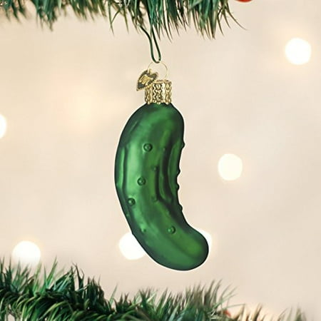 Christmas Glass Blocks - Old World Christmas Pickle Glass Blown Ornament