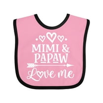 Inktastic Mimi and Papaw Grandchild Boys or Girls Baby Bib