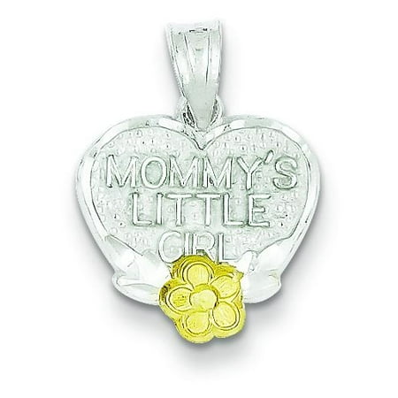 Mommys Little Girl Charm - Sterling Silver Two Tone Mommys Little Girl Heart Charm