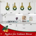 thumbnail image 3 of Hand Weaving 23.6Inch Cabinet Wreaths For Kitchen With Ribbon Bows Red Berry Small Window Wreath For Window Door Christmas Party Decorations Summer Door Decoration, 3 of 6