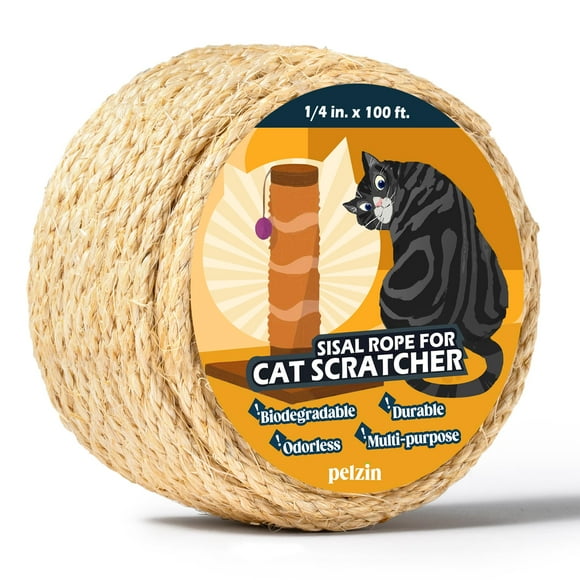 Cuerda rascadora para gatos Pelzin, sisal natural, 6 mm x 30 m