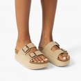 thumbnail image 5 of Cushionaire Plane Comfortable Platform Womens Sandals with Double Buckle Straps and Genuine Suede Cushioned Footbed, Wide Widths Available, 5 of 15
