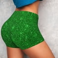 thumbnail image 4 of Lsque Green Glitter Pattern High Waisted Biker Shorts for Women-Tummy Control Fitness Athletic Workout Running Yoga Gym Shorts,Moisture-Wicking-Small, 4 of 9
