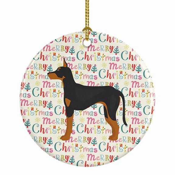 Manchester Terrier Merry Christmas Ceramic Ornament 2.8 in x 2.8 in