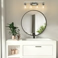 thumbnail image 4 of 24-Inch Modern 4-Light Bathroom Vanity Light with Brushed Nickel Finish & Clear Glass Shades – Moisture-Resistant, Energy-Efficient Lighting, Easy Wall Mount Installation (Bulbs Not Included), 4 of 9