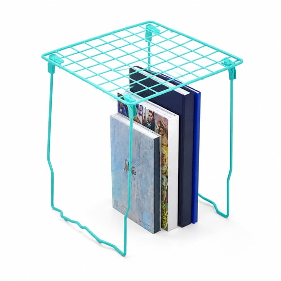 Aemutady Locker Organizer Shelf, Stackable Extra Tall for School Gym & Office Lockers, Fits Standard Lockers, Blue, 9.84 x 11 x 12.6 in