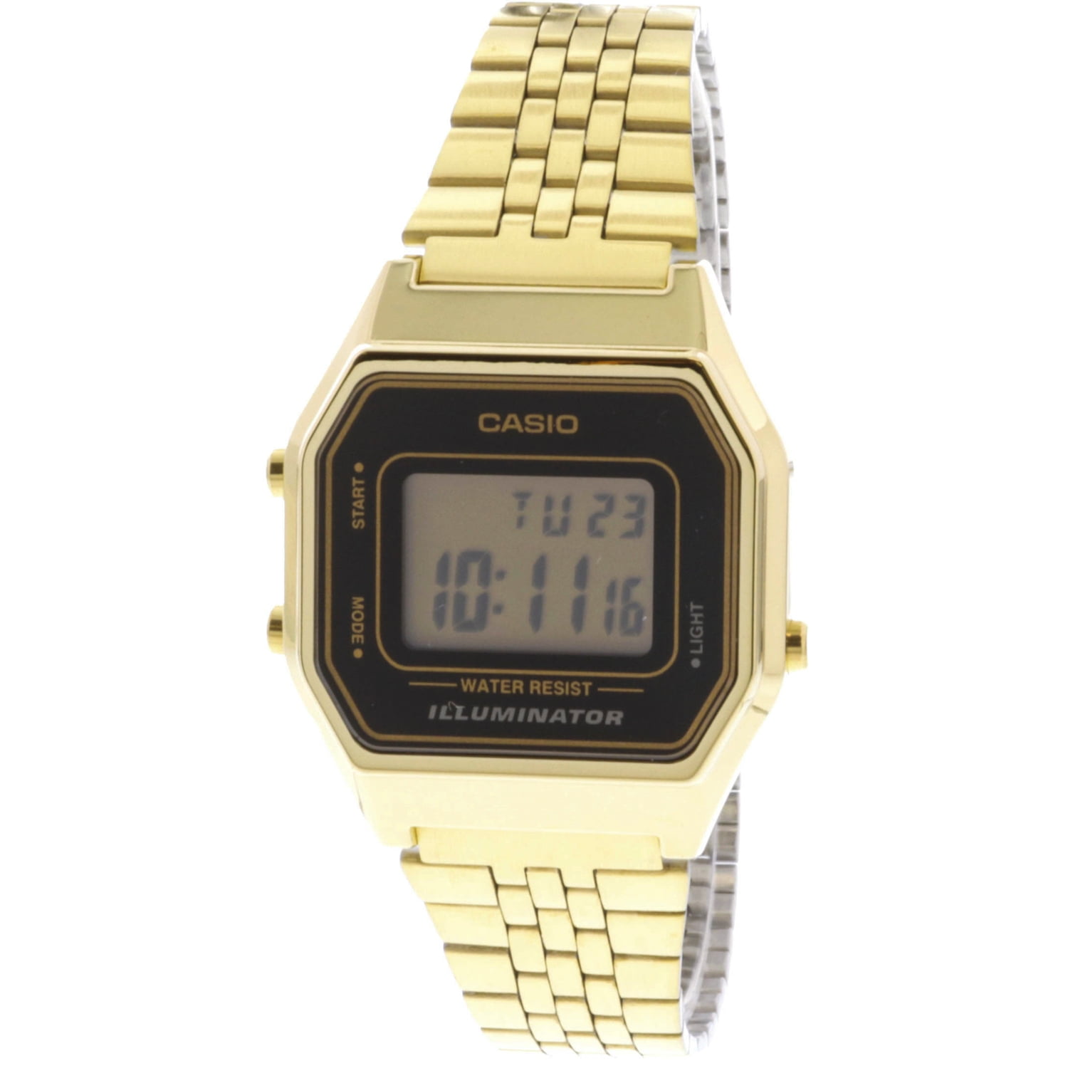 Casio Women's Illuminator LA680WGA-1 Gold Stainless Steel Metal Quartz Fashion Digital Watch